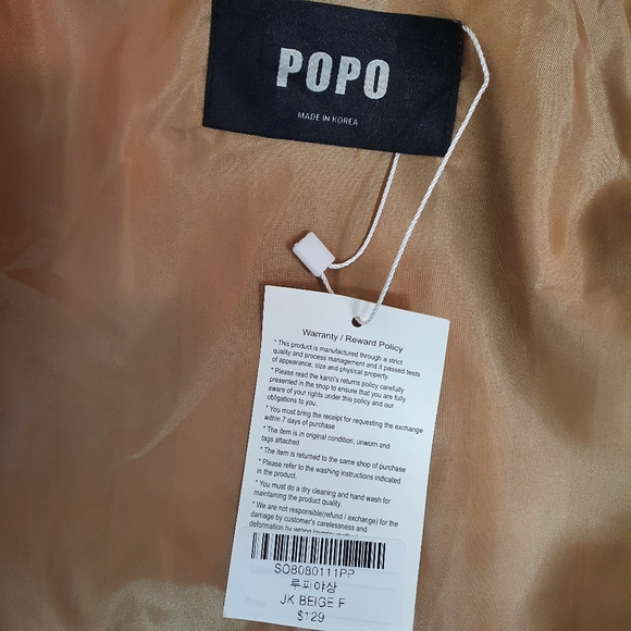 NWT Mens trench coat long Sz M/L korean overcoat beige Brown casual windbreaker - Picture 4 of 7